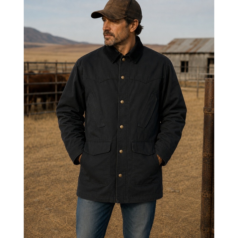 Schaefer Outfitter Style 202 Original Drifter Black Canvas Ranch Coat USA M
